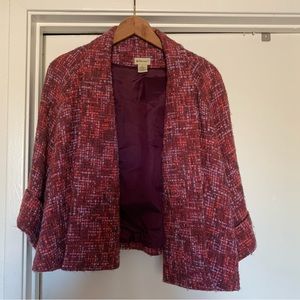 ☀️ Anthropologie Elevenses pink/purple tweed jacket